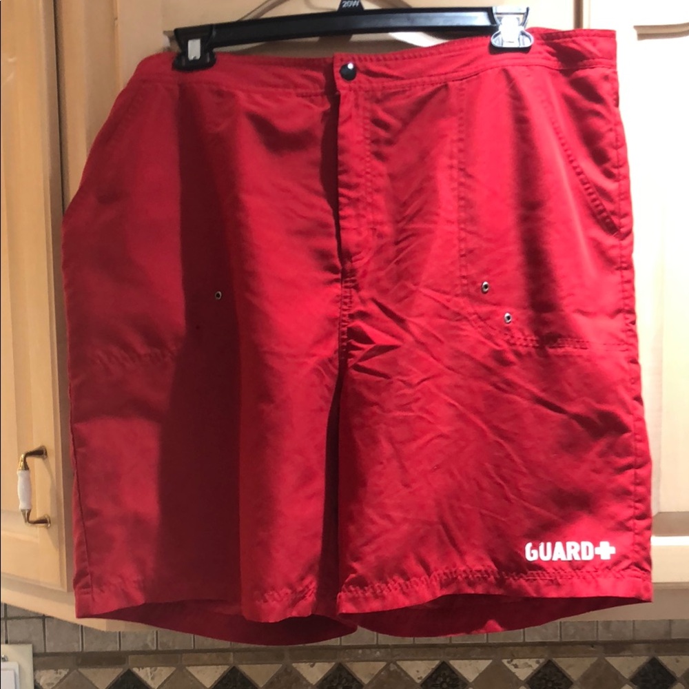 SPORTI Red Lifeguard Swim Shorts Sz. 20W